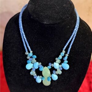 Elegant Blue Beaded Necklace